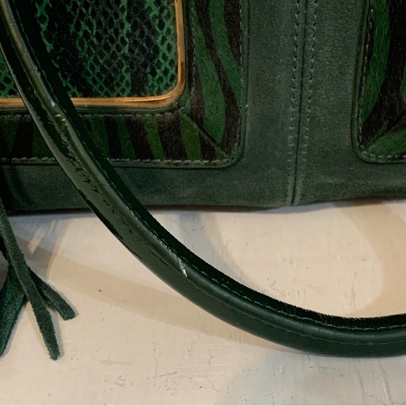 Sharif Patent Leather and Snake Print Shoulder Bag - Picture 15 of 16